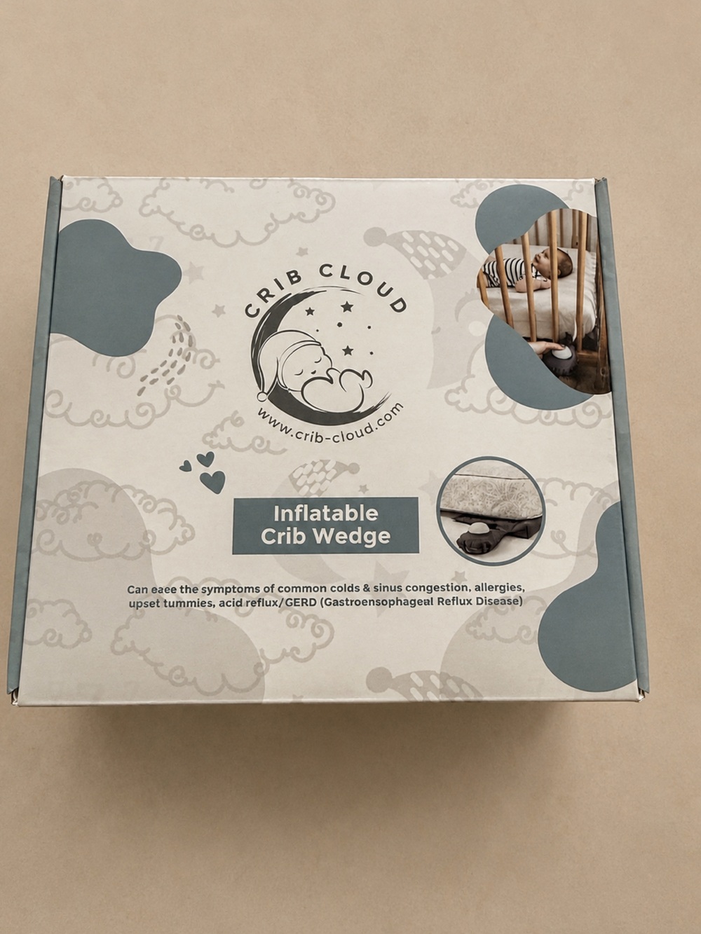 Crib Cloud Inflatable Crib Mattress Wedge Adjustable Baby Sleep Support